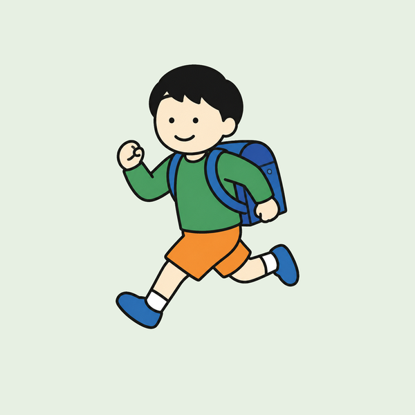 ランドセルを背負って走る子ども