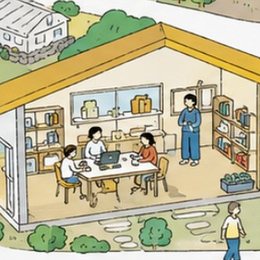 工房で机を囲んで働く人たち
